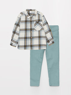 Комплект из 2 предметов: рубашка и штаны для мальчика с длинными рукавами LCW baby