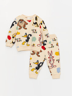 Комплект из 2 предметов: свитшот и брюки для маленьких мальчиков с круглым вырезом и принтом Looney Tunes LCW baby
