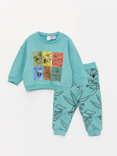 Комплект из 2 предметов: свитшот и спортивный костюм для маленьких мальчиков с круглым вырезом и принтом Bugs Bunny LCW baby