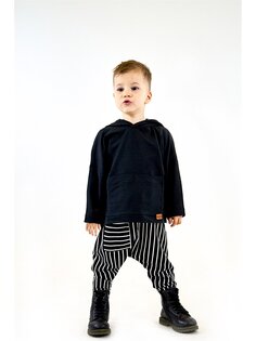 Комплект из 2 предметов: толстовка для мальчика с длинными рукавами и штаны-шаровары с капюшоном Catz Kids, черный белый бск