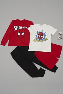 Комплект из 4 предметов: футболка с принтом «ЧЕЛОВЕК-ПАУК», шорты, брюки, красный комплект For You Kids