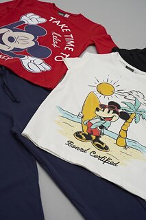 Комплект из 4 предметов: футболка, шорты и брюки с принтом Микки Мауса For You Kids, красный