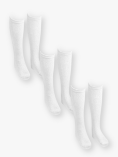 Комплект носков до колена для девочек, 3 шт., с выкройкой LUGGİ BABY, белый