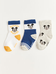Комплект носков для мальчика с принтом Микки Мауса, 3 шт. LCW baby