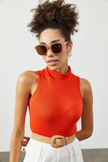 Оранжевая блузка с полуводолазкой 2KXK2-45448-11 XHAN