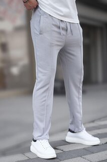 Окрашенные серые мужские спортивные штаны с открытыми штанинами 6515 MADMEXT