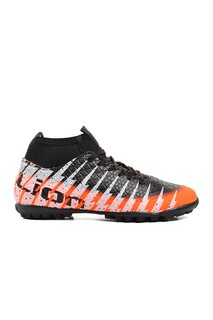 Оранжево-черные мужские полевые туфли Astroturf с носками 1453 Ayakmod