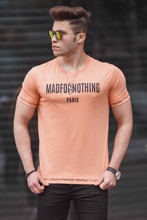 Оранжевая мужская футболка с принтом 4588 MADMEXT