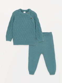 Трикотажный свитер и брюки для маленьких мальчиков с круглым вырезом и длинными рукавами LCW baby