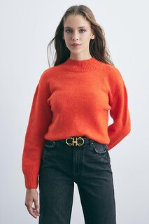 Оранжевый мягкий свитер с воротником-стойкой Pieces of Melon