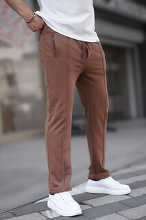 Коричневые мужские спортивные штаны с открытыми штанинами 6515 MADMEXT