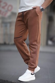 Коричневые мужские базовые спортивные штаны с карманами 6523 MADMEXT