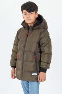 Пальто для мальчика BLN Dream Printed Hooded Puffer Coat 14541 Bilen Kids, хаки