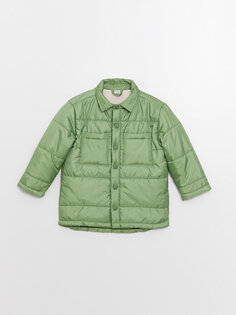 Пальто для маленьких мальчиков с воротником-поло и рисунком LCW ECO, светло-зеленый