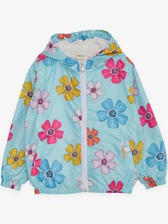 Пальто для маленьких девочек с капюшоном и длинными рукавами Breeze, бирюзовый
