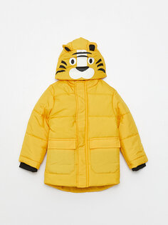 Пальто для маленьких мальчиков с капюшоном и длинными рукавами LCW baby, апельсин