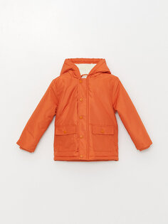 Пальто для маленьких мальчиков с капюшоном и длинными рукавами LCW ECO, апельсин