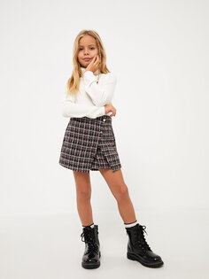 Короткая юбка для девочки с эластичной резинкой на талии LCW Kids