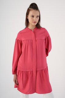 Туника-рубашка из вискозы со сборками, розовая юбка и рабоза ALL DAY