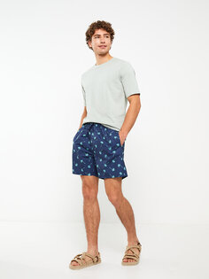 Короткие мужские шорты для плавания с рисунком LCW Casual, темно-синий с принтом