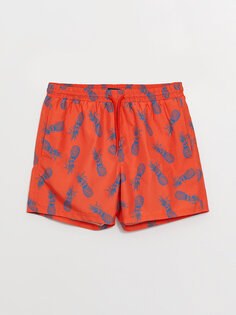 Короткие мужские шорты для плавания с рисунком LCW ECO, яркий оранжевый принт
