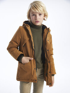 Пальто с капюшоном для мальчика LCW Kids, светло-коричневый