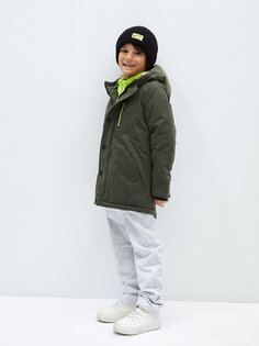 Пальто с капюшоном для мальчика LCW Kids, темно-зеленый