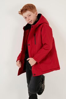 Пальто с капюшоном и карманами на молнии 6492325 Lela, красный