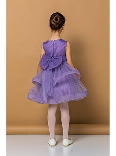 Тюлевое платье с круглым вырезом для маленьких девочек Daisy Girl, фиолетовый