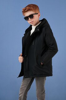Пальто с капюшоном и карманами на молнии 6492325 Lela, черный
