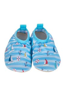 Парусная полосатая синяя обувь для мальчиков с нескользящей подошвой и морскими ботинками-F-9015 First Step