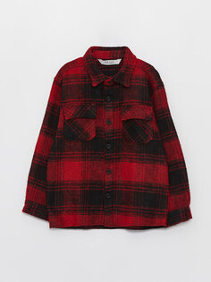 Удобная клетчатая рубашка лесоруба для мальчика LCW Kids, красный