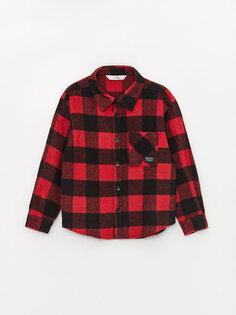 Удобная клетчатая рубашка лесоруба для мальчика LCW Kids, красный плед