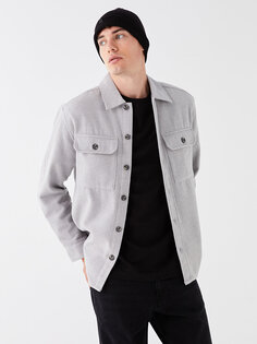 Удобная мужская куртка-рубашка лесоруба с длинным рукавом LCW Casual, светло-серый