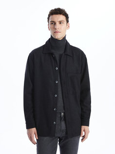Удобная мужская куртка-рубашка лесоруба с длинным рукавом LCW Casual, антрацит