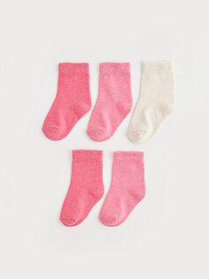 Базовые носки для девочек, 5 шт. LCW baby, светло-розовый