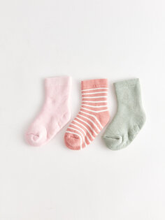 Базовые носки для девочек, 3 предмета LCW baby, бледно-розовый