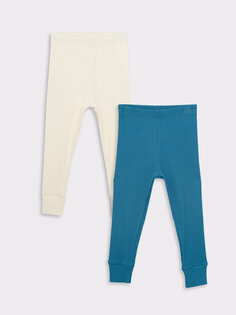 Базовые пижамные штаны для маленьких мальчиков с эластичной резинкой на талии, 2 шт. LCW baby, открытое масло