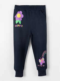 Базовые спортивные штаны для девочек с эластичной резинкой на талии Mışıl Kids, темно-синий