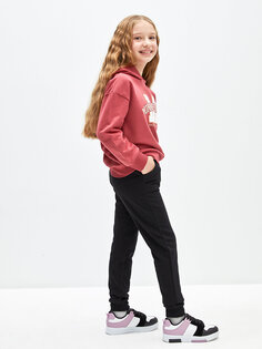 Базовые спортивные штаны для девочек-джоггеров с эластичной резинкой на талии LCW Kids, новый черный