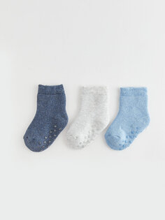 Базовые носки для маленьких мальчиков, 3 шт. LCW baby, синий меланж