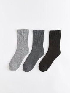Базовые носки для мальчика, 3 шт. LCW Kids, окрашенная пряжа смешанного цвета