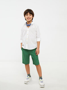 Базовые шорты для мальчика из поплина с эластичной резинкой на талии LCW Kids