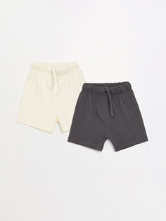 Базовые шорты для маленьких мальчиков с эластичной резинкой на талии, 2 шт. LCW baby, темно-серый