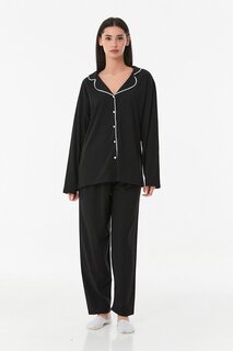 Базовый пижамный комплект на пуговицах Fullamoda, черный