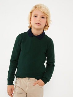 Базовый трикотажный свитер для мальчиков с круглым вырезом и длинными рукавами SOUTHBLUE