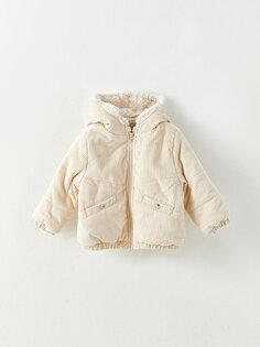 Бархатное пальто с капюшоном и длинными рукавами для маленьких девочек LCW baby