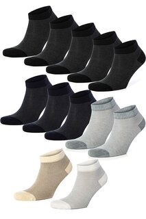 Бамбуковые мужские носки-пинетки, разноцветные, 12 шт. 10517 TOLIN