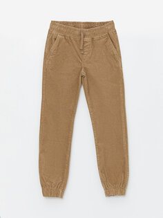 Бархатные брюки-джоггеры для мальчиков с эластичной талией LCW Kids, верблюжья шерсть