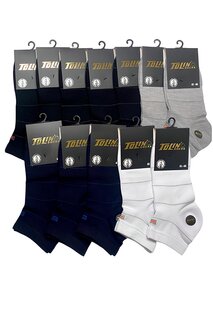 Бамбуковые мужские носки-пинетки, разные цвета, 12 шт. 10505 TOLIN